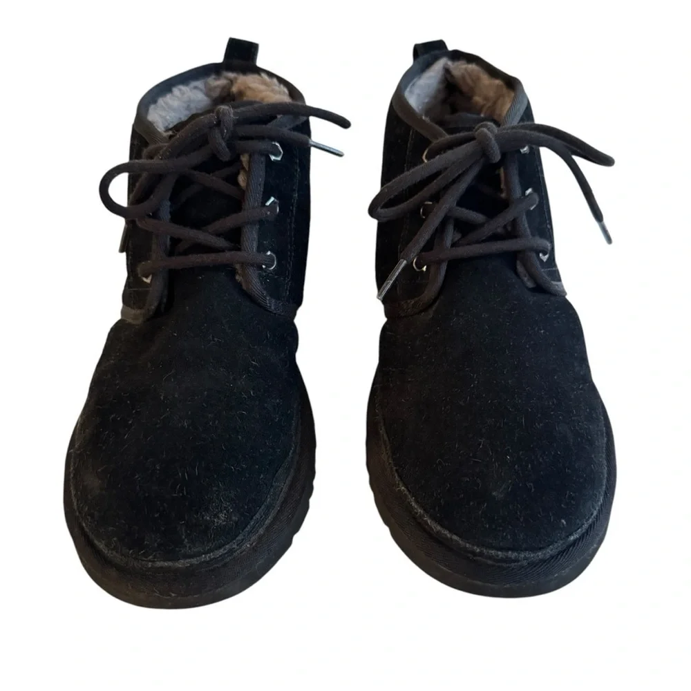 UGG Neumel Black Suede Shearling Lined Chukka Boots - Men’s Size 9 - Picture 5 of 9